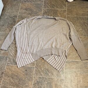 Elegant V-Neck Taupe Sweater
